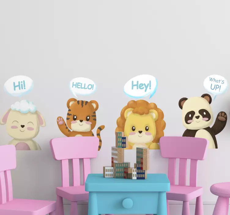 édes állatok szöveggel gyerekek hálószoba matrica - TenStickers