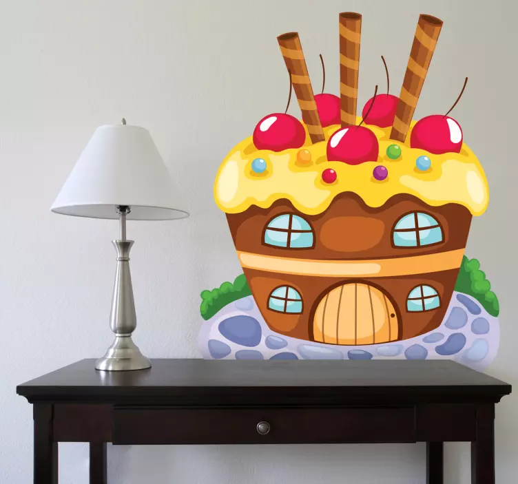 édesség ház gyerek matrica - TenStickers