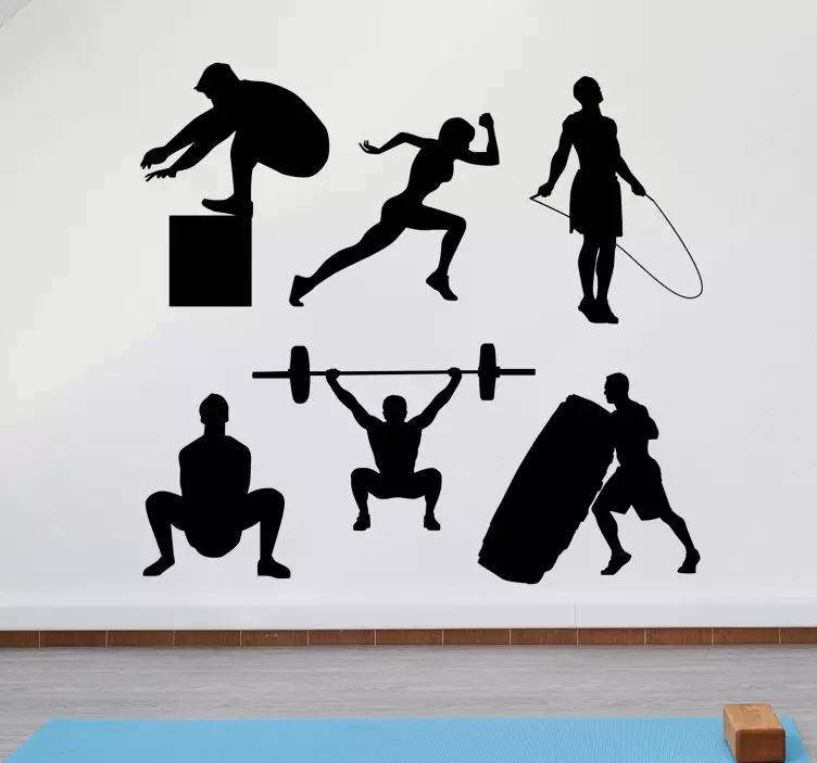 Edz fitnesz súlyokat emberek matrica - TenStickers