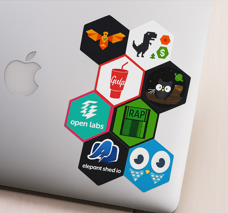 Egyedi hatszögletű matricabomba Laptop matrica - TenStickers
