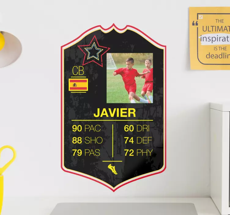 Egyéni játékos statisztikák labdarúgás matrica - TenStickers