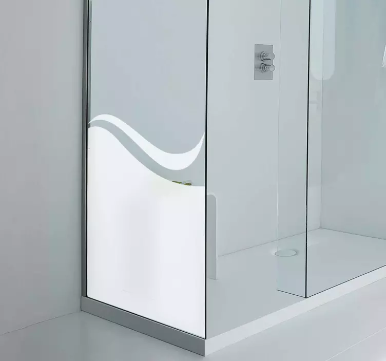 Szilárd absztrakt hullámok design zuhany képernyő matrica - TenStickers