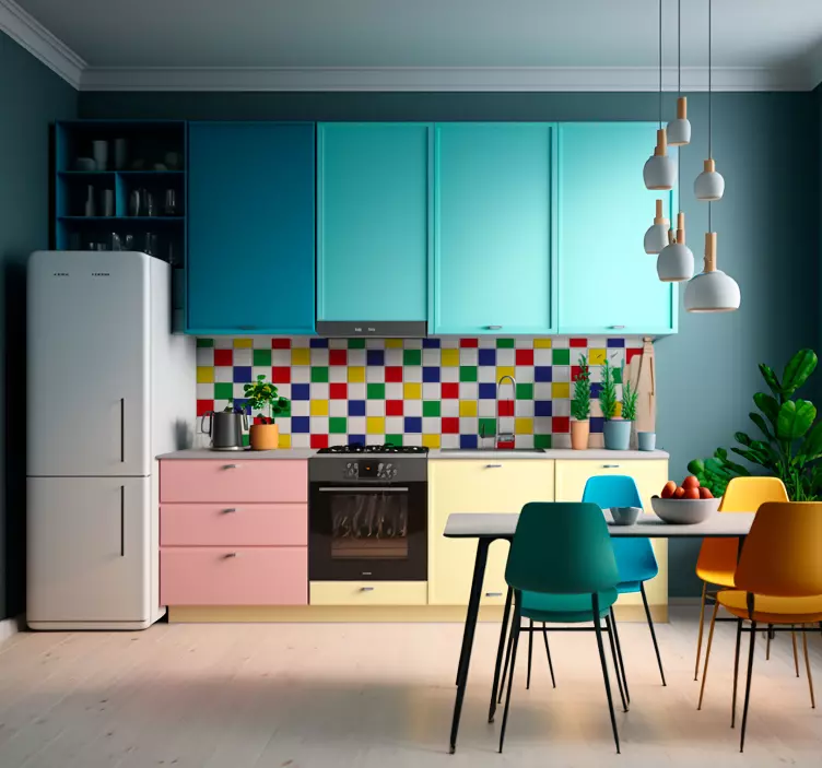 Egyszínű matricák színes csempe - TenStickers