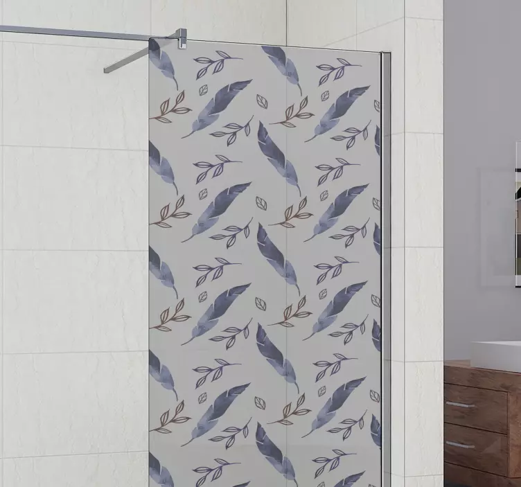 Elegáns absztrakt tollzuhanyos matrica - TenStickers