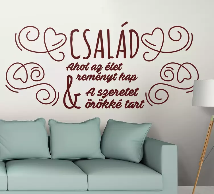 Elegáns design családi idézet szöveg matrica - TenStickers