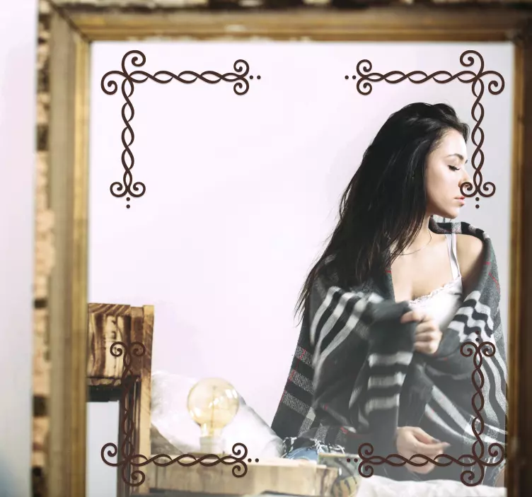 Elegáns geometrikus sarkokkal tükör matrica - TenStickers