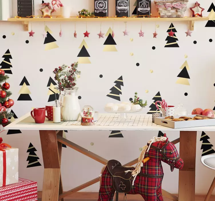 Elegáns karácsonyi fa lap karácsonyi matrica - TenStickers