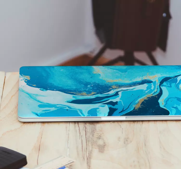 Elegáns kék festés laptop matrica - TenStickers