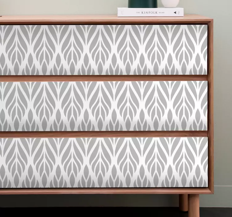 Elegáns levélminta bútor matrica - TenStickers