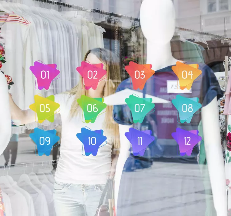 Elegáns nyíl golyópont számok matrica - TenStickers