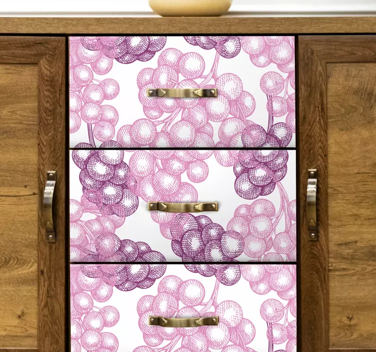 Elegáns szőlőminta erdei állatok falmatrica - TenStickers