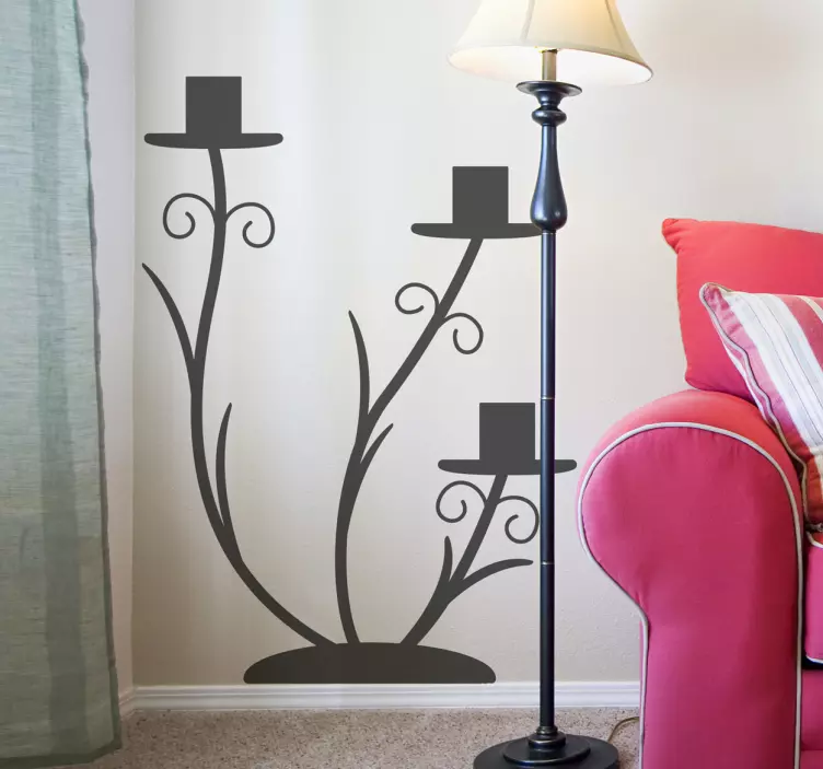 Elegáns virágos sziluett matrica dekoráció - TenStickers