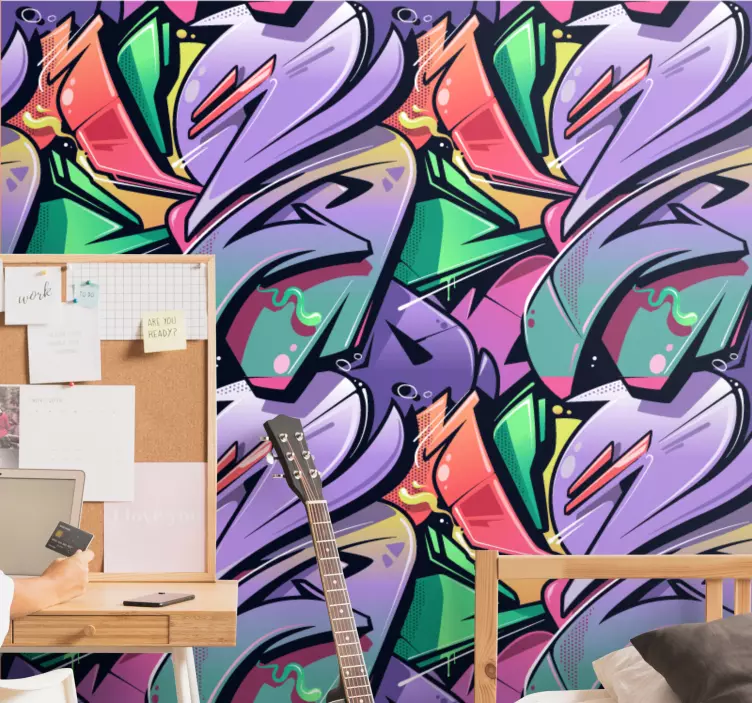 élénk absztrakt graffiti tinédzser matrica - TenStickers