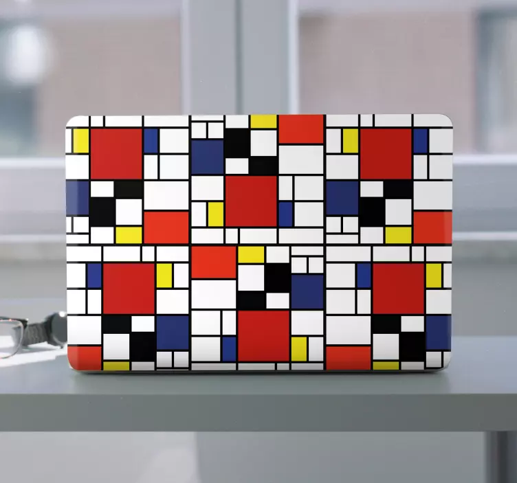 élénk geometrikus motívum Matrica laptophoz - TenStickers