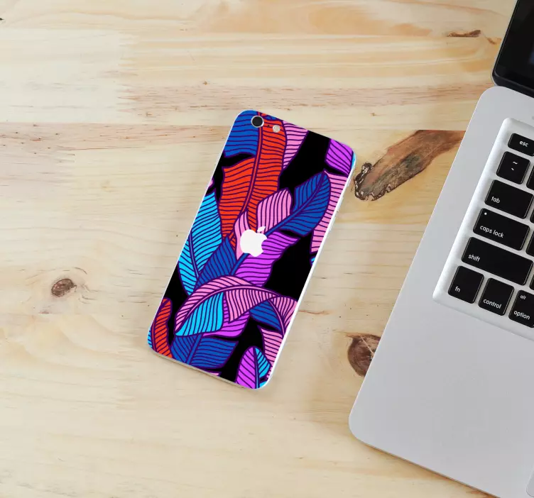 élénk levélmotívumok Matrica Iphone - TenStickers