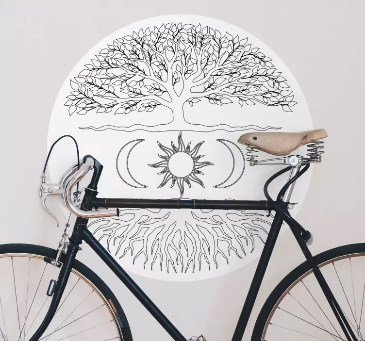 életfa hold és napfa fal matrica - TenStickers