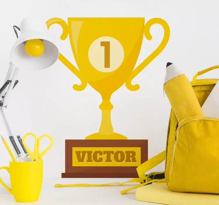 Első helyezett trófea személyre szabott matrica - TenStickers