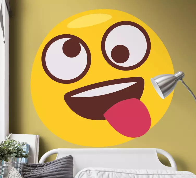 Emoji, amely meghúzza a nyelv falmatricáját - TenStickers
