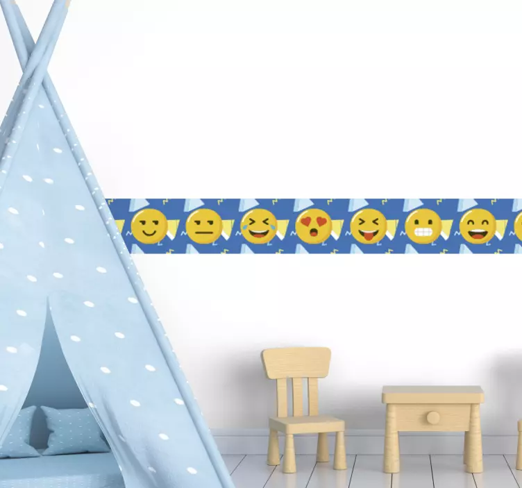 Emoji fali szegély matrica - TenStickers