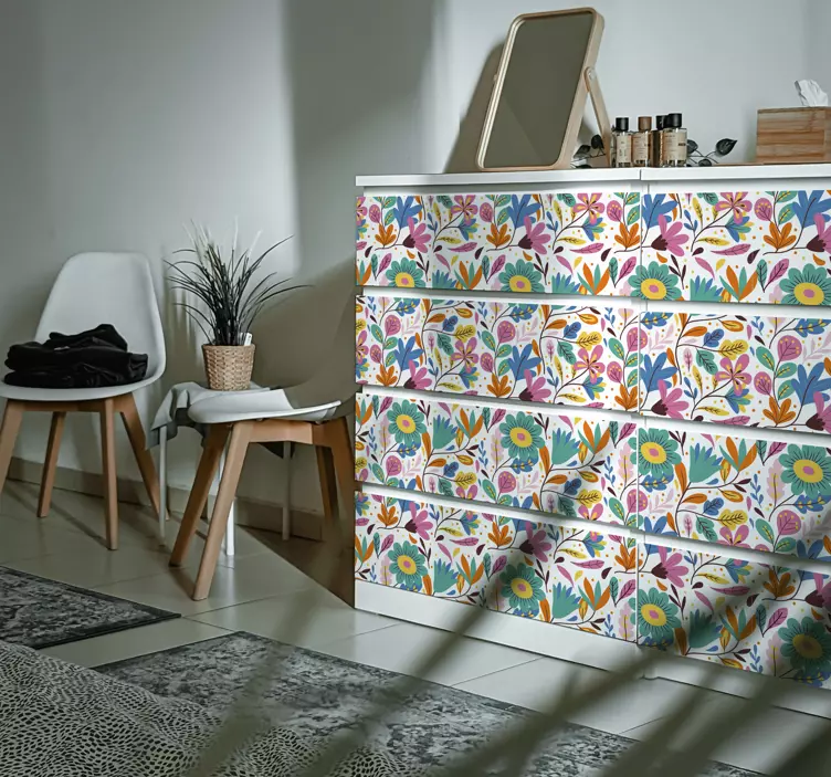 Eredeti tavaszi virágbútor matrica - TenStickers