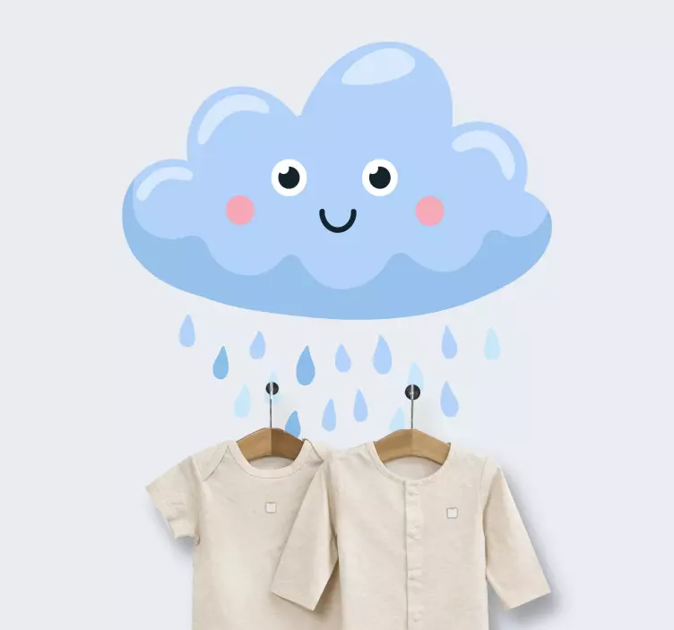 Esős felhő fogas matricák - TenStickers