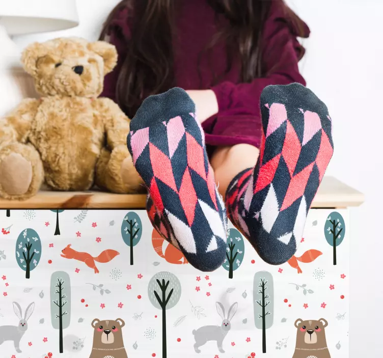 Nordic animal friends bútor matrica - TenStickers