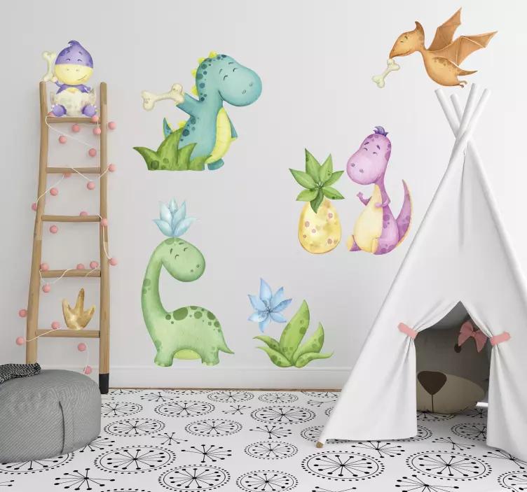 északi dinoszaurusz rajzolt dinoszaurusz vinyl matrica - TenStickers