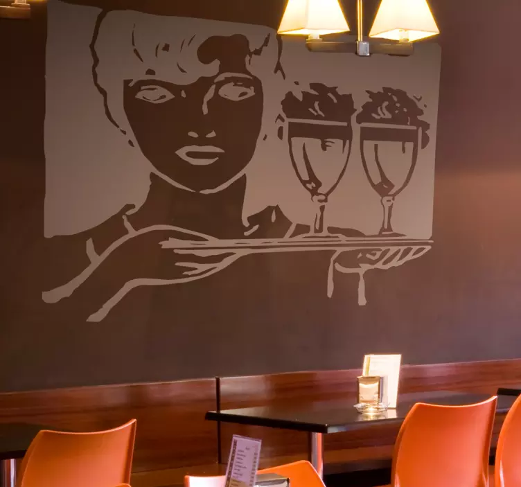 étterem pincérnő fal matrica - TenStickers