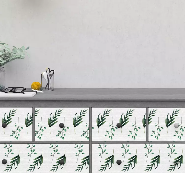 Eukaliptusz minták bútor matrica - TenStickers