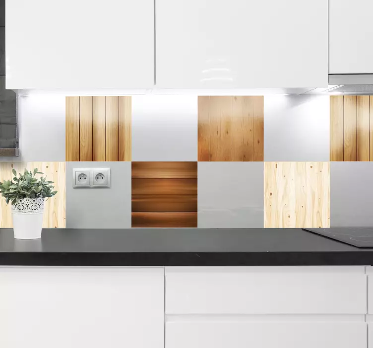 Fa csempe vinyl matrica - TenStickers