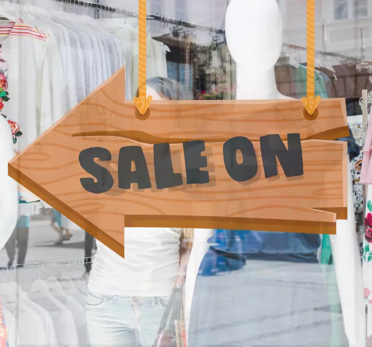 Fa eladó nyíl matrica kirakatokra - TenStickers