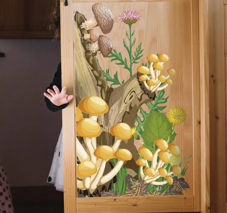 Fa és gomba bútor matrica - TenStickers