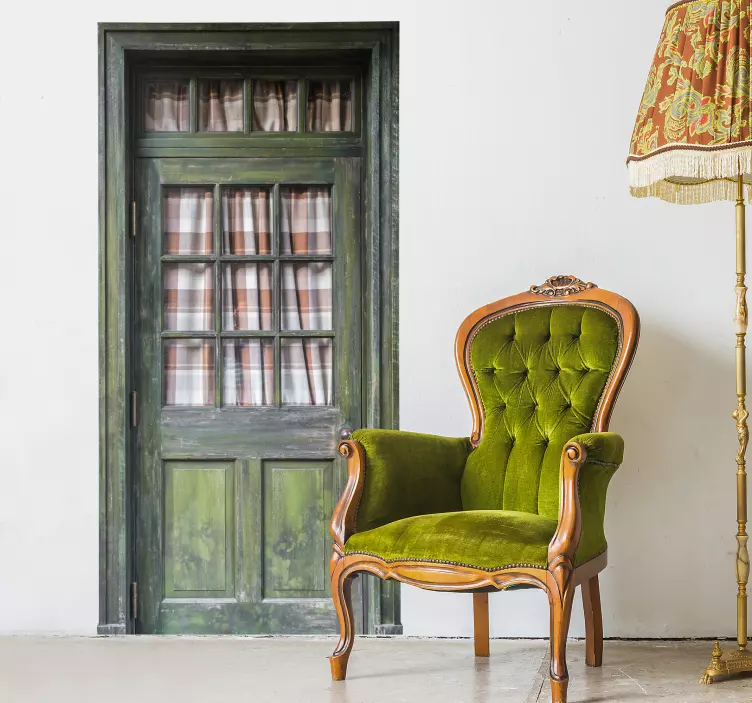 Fa ajtó falfestmény matrica - TenStickers