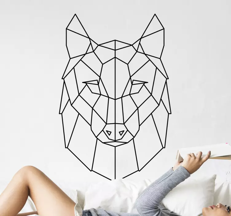 Farkas fej elegáns sziluett vadállat matrica - TenStickers