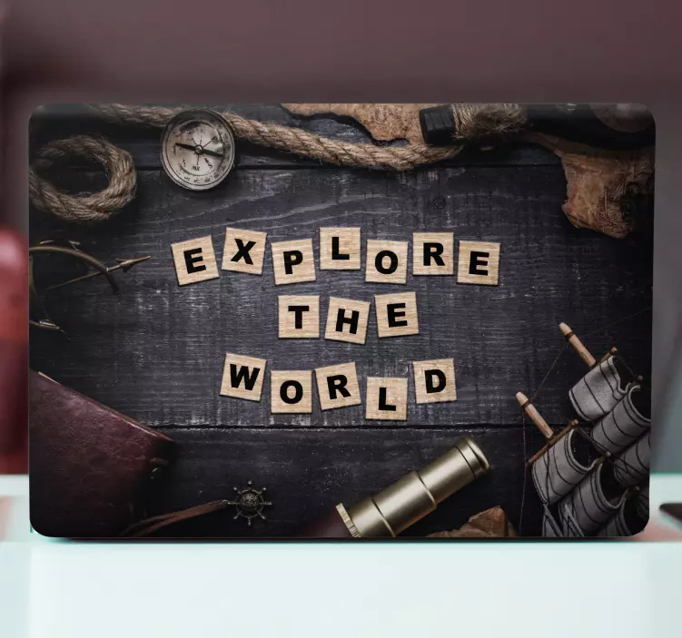 Fedezze fel a világ repülőgépét, laptop laptopokat írva - TenStickers