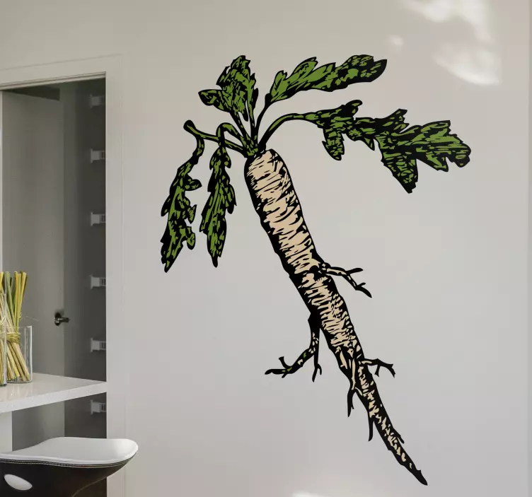 Fehér sárgarépa illusztráció matrica - TenStickers