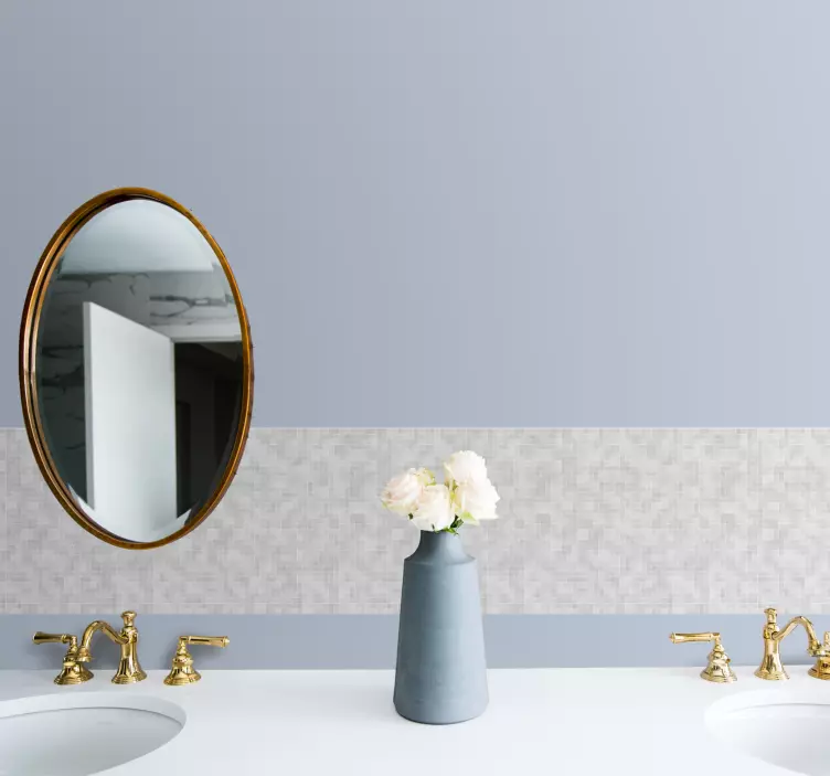 Fehér szürke csempe mozaik csempe vinil matrica - TenStickers