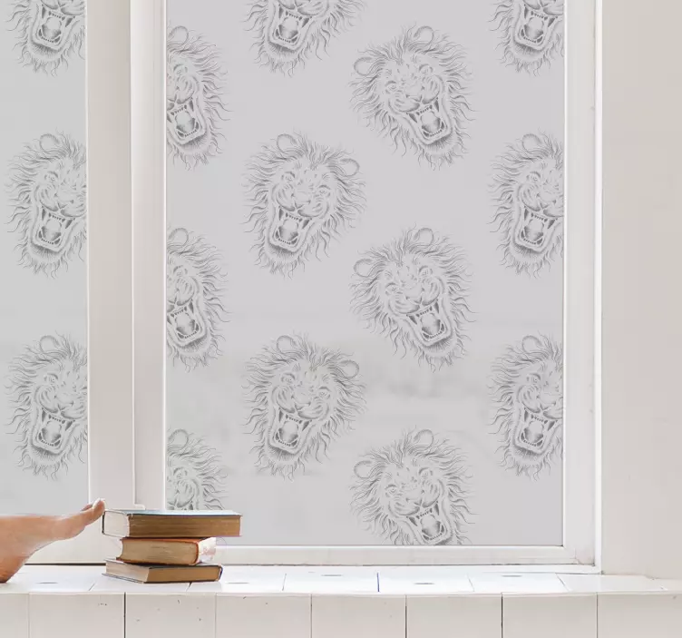 Fej oroszlán rajz ablak matrica - TenStickers