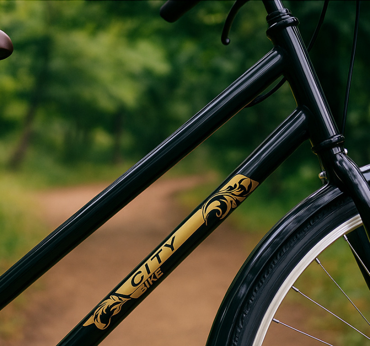 Fekete-arany keret matrica bicikli - TenStickers