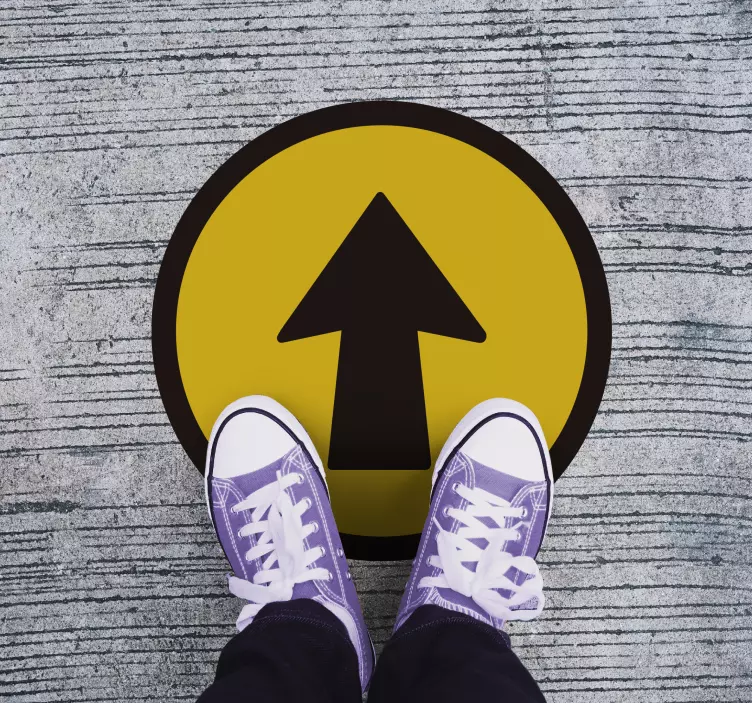 Fekete és sárga nyíl padló matrica - TenStickers