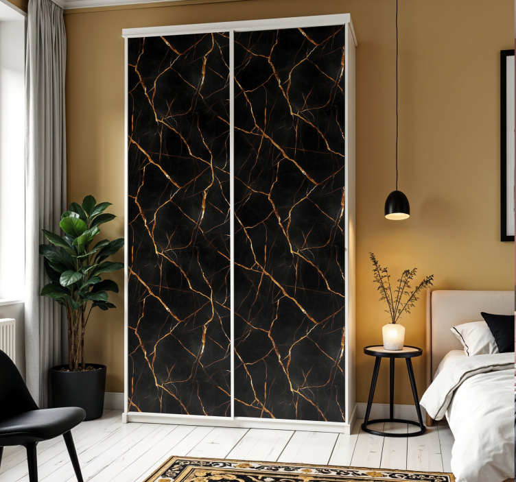 Fekete márvány bútor matrica - TenStickers