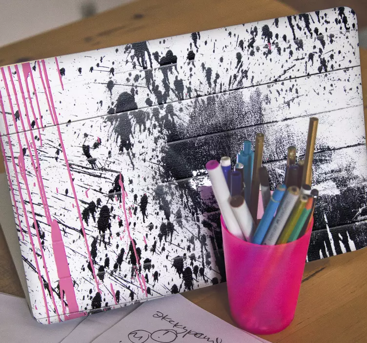 Fekete rózsaszín színű spray laptopok - TenStickers