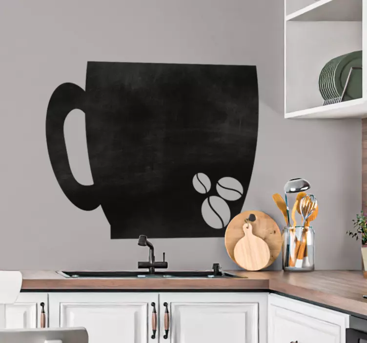 Felülnézet szemes kávé írjon matricára - TenStickers