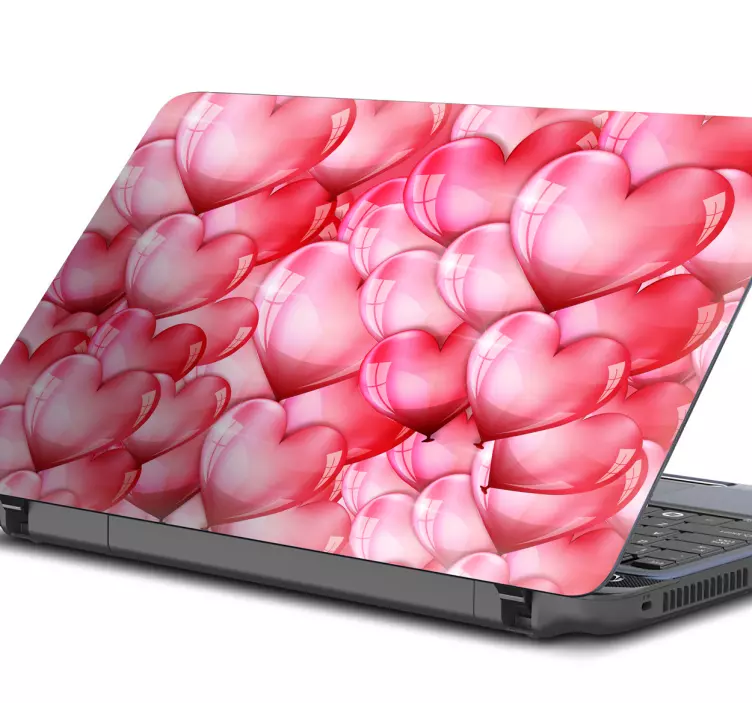 Fényes szív alakú ballon laptop matrica - TenStickers