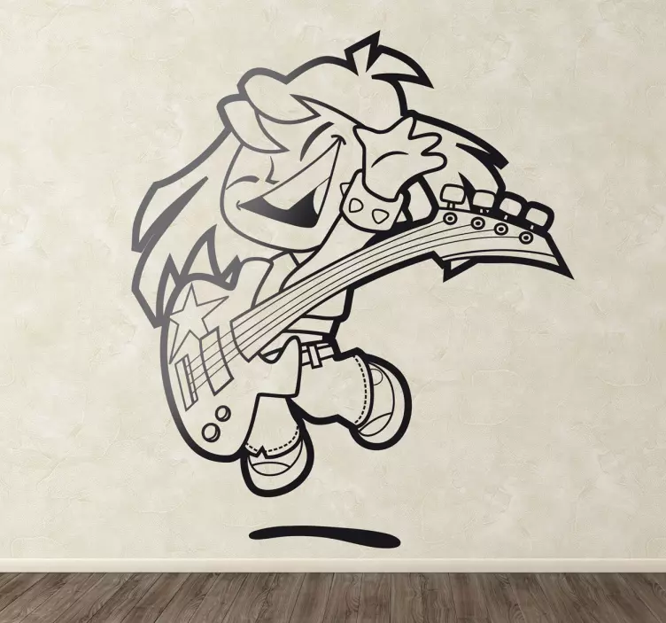 Fiatal basszusgitáros gyerekek matrica - TenStickers