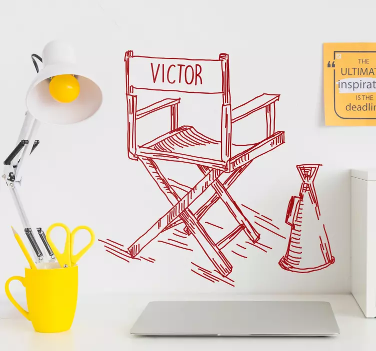 Filmrendezői székre szabott matrica - TenStickers