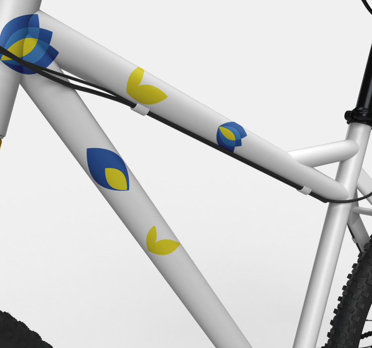 Finom kék virágok bicikli matrica - TenStickers