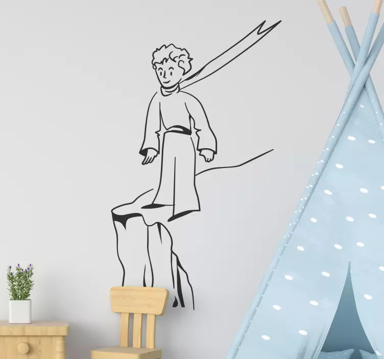 Fiú a hegyi fal matrica gyerek - TenStickers