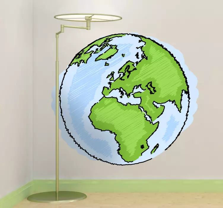 Föld bolygó gyerekek matrica - TenStickers