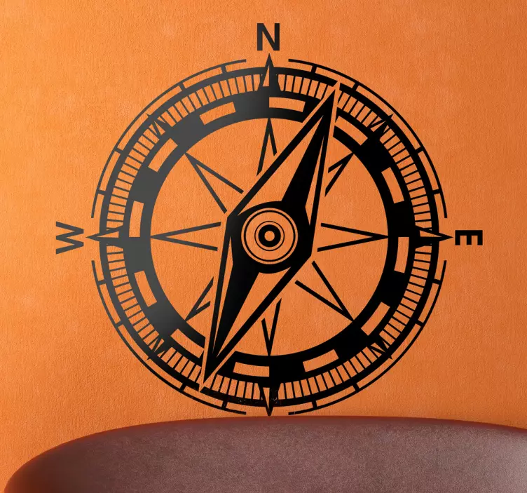 Földrajzi iránytű fal matrica - TenStickers